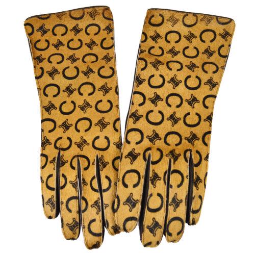 Authentic CELINE Logos Gloves Accessories: This item qualifies for FREE DOMESTIC SHIPPING to customers in the USA Size: 7 Material: Fur Leather Country/Region of Manufacture: France Color: Brown Department: Women Style: Gloves Brand: CELINE Se