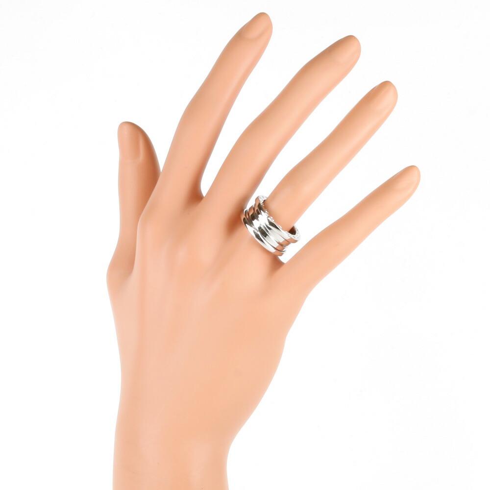 Authentic BVLGARI Bulgari Ring B-zero.1 B Zero One 3: This item qualifies for FREE DOMESTIC SHIPPING to customers in the USA Brand: Bvlgari Line: B.zero1 Type: Band ring Material: White gold (18K) Color: Silver Condition: Used (like new) Gender: Women We