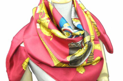 Authentic HERMES Scarf "GRAND UNIFORME" Silk Red: This item qualifies for FREE DOMESTIC SHIPPING to customers in the USA Brand: HERMES Material: Silk Country/Region of Manufacture: France Color: Red Style: Scarf Size(cm): W90 x H90cm(Approx) Type: Sc