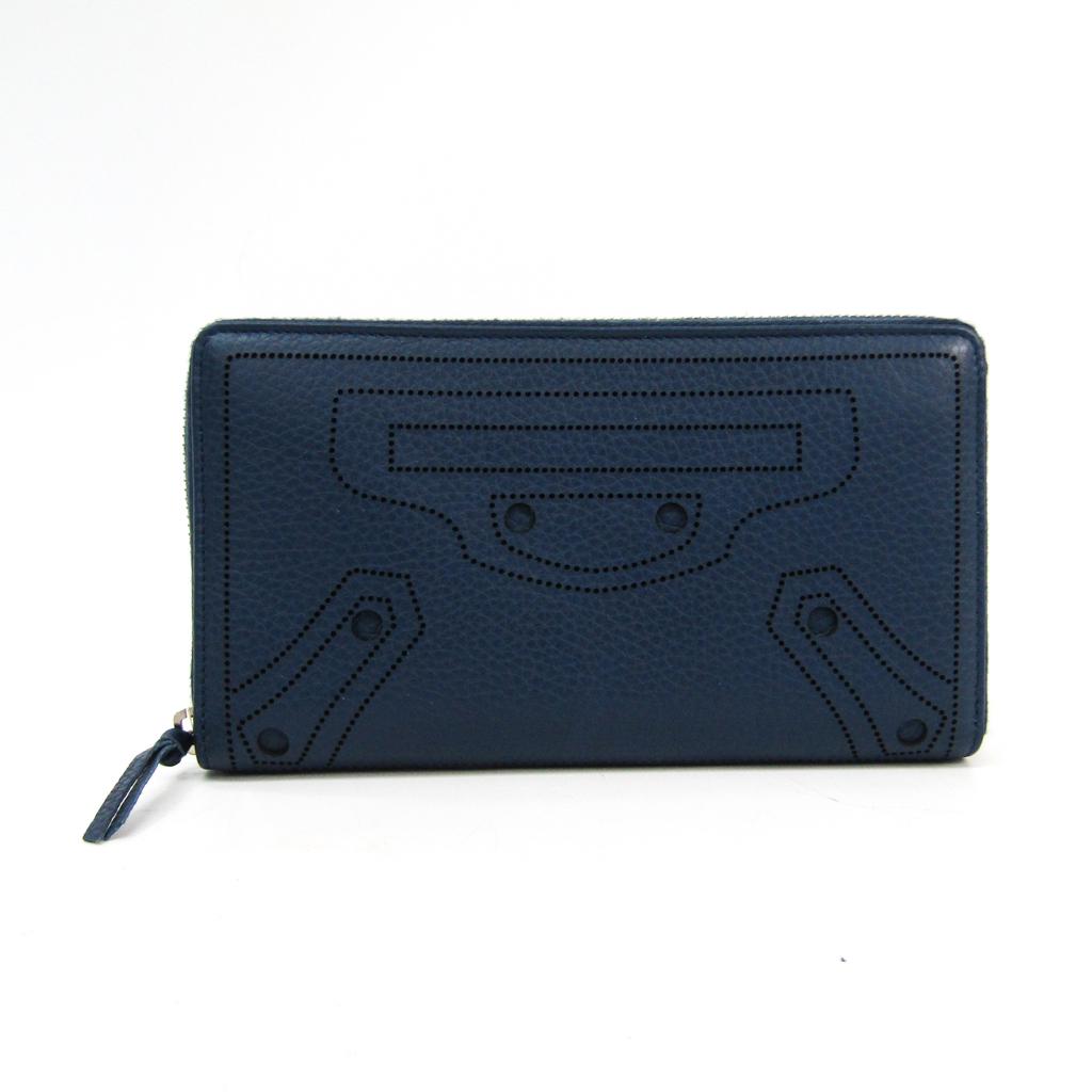 Authentic Balenciaga Classic Continental 443521 Unisex: This item qualifies for FREE DOMESTIC SHIPPING to customers in the USA Brand: Balenciaga Model: Classic continental 443521 Type: Long wallet (bi-fold) Material: Leather Color: Navy Size (HxWxD): 11cm 