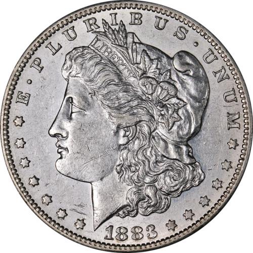 Authentic 1883-S Morgan Silver Dollar Choice AU/BU: This item qualifies for FREE DOMESTIC SHIPPING to customers in the USA Certification: Uncertified Circulated/Uncirculated: Circulated Composition: Silver Mint Location: San Francisco Grade: Choice AU/