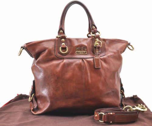 Authentic COACH 2Way Shoulder Hand Bag Leather Brown: This item qualifies for FREE DOMESTIC SHIPPING to customers in the USA Brand: COACH Country/Region of Manufacture: China Bag Length: 15.4inches (39cm) Bag Height: 11inches (28cm) Bag Depth: 3.3inches