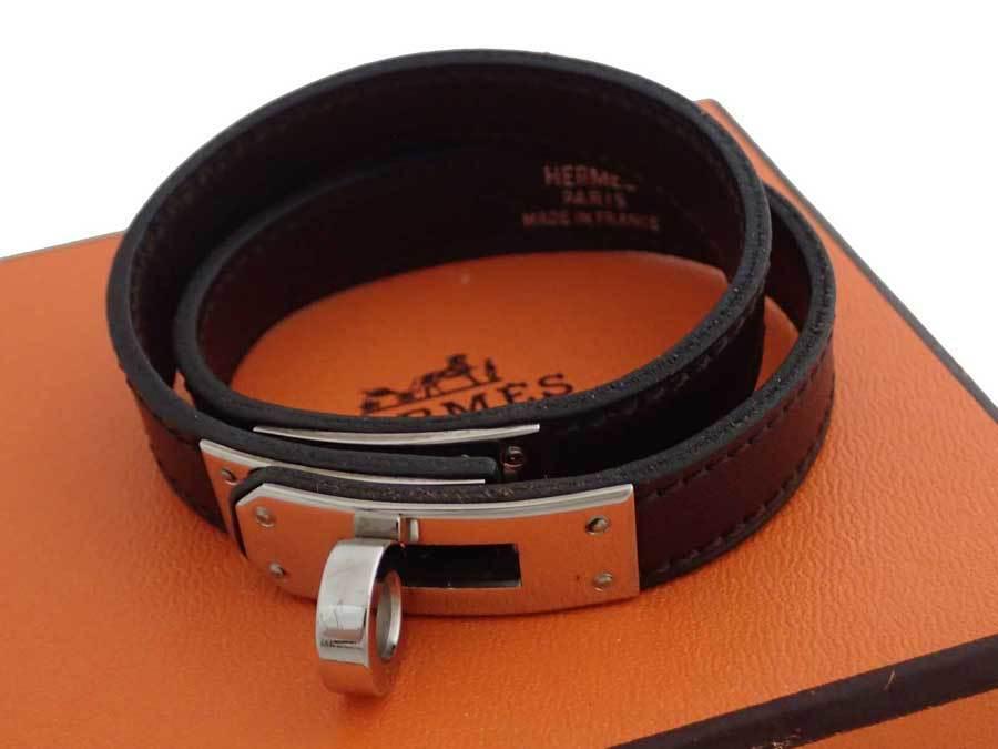Authentic Hermes bracelet kelly dark brown leather: This item qualifies for FREE DOMESTIC SHIPPING to customers in the USA Brand: Hermes Line: Kelly Type: Charm bracelet Gender: Men,Women Accessories: Box Condition: Used (good) Color: Dark brown Materi