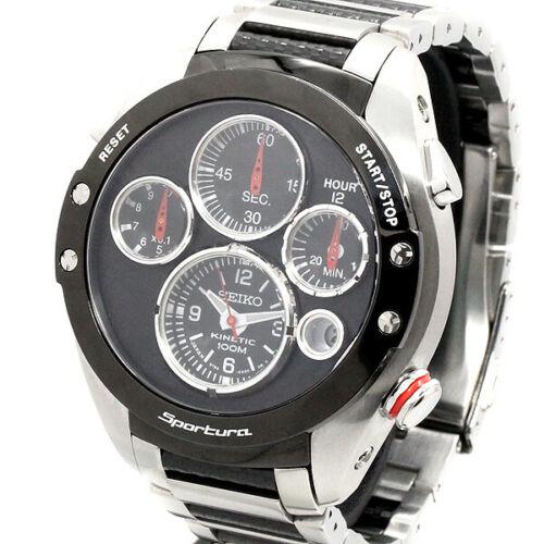 Seiko Sportura Kinetic Chronograph Slq021 9t82 0ag0