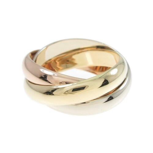 Cartier Trinity ring: Cartier Trinity ring Brand: Cartier Material: 750 Three color Gender: Ladies Size: 10.5 (JPN size) (51) Accessories: No Warranty Card ActualSize: W : 7.8mm estimation length of 1 pcs : 3.8mm Type: Rin