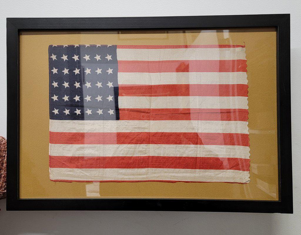 USA FLAG Pre Civil War C. 1864 36 Stars/13 Stripes -: USA FLAG Pre Civil War C. 1864 36 Stars/13 Stripes - $30K Appraised w/ CoA PLEASE NOTE: Framed, Large or heavy Items do not have shipping costs included. The exact shipping cost will be added to your
