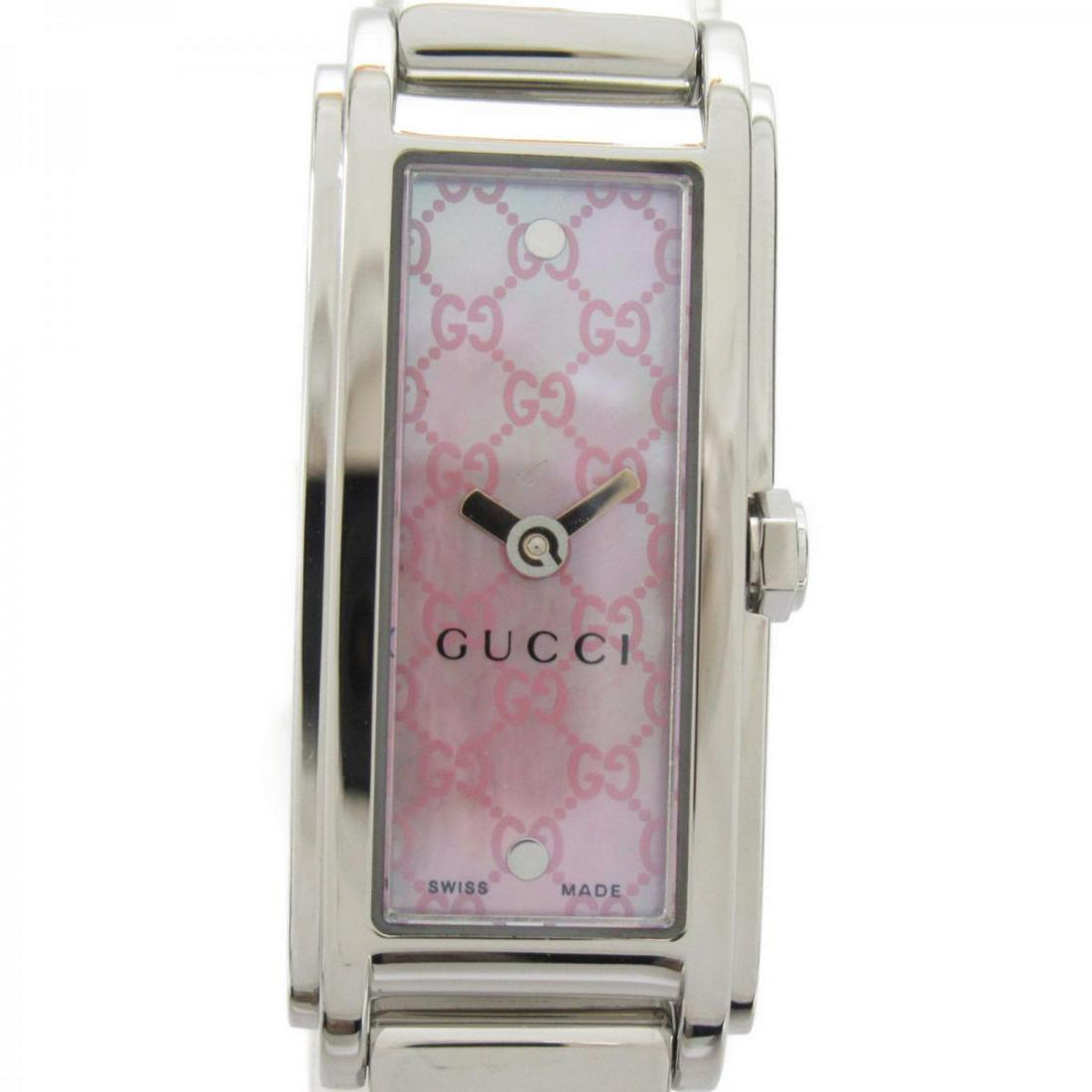 GUCCI G line(Pink): GUCCI G line(Pink) Brand: GUCCI Model: GUCCI G line(Pink) Category: Watch Color: Pink Dimensions: Wrist Length(Max)ï¼š16cm(16")Band Widthï¼š10mm(10") The Mynt Guarantee: All items in this auctio