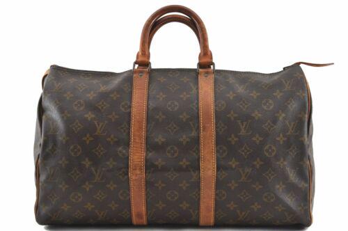 Louis Vuitton Monogram Keepall 45 Boston Bag Old Model: Louis Vuitton Monogram Keepall 45 Boston Bag Old Model LV Brand: Louis Vuitton Country/Region of Manufacture: France Bag Length: 17.5inches(45cm) Bag Height: 10inches(25cm) Bag Depth: 8inches(20cm) Ha
