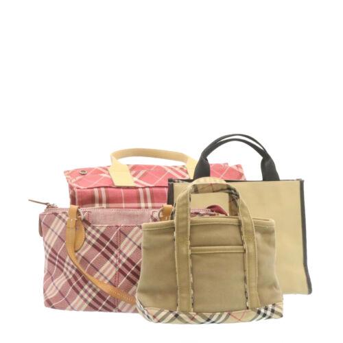 BURBERRY Blue label Nova Check Hand Bag Canvas 4Set: BURBERRY Blue label Nova Check Hand Bag Canvas 4Set Beige Red Brand: BURBERRY Size: See Description Style: Hand Bag Department: Women Material: Canvas Type: Hand Bag Color: Beige\n / Red Format: Fixed