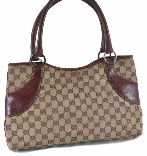 GUCCI Shoulder Tote Bag GG Canvas Leather 113015 Brown: GUCCI Shoulder Tote Bag GG Canvas Leather 113015 Brown Red Brand: GUCCI Style: Tote Bag Country/Region of Manufacture: Italy Type: Tote Bag Department: Women Bag Length: 14.2inches (36cm) Material: Ca