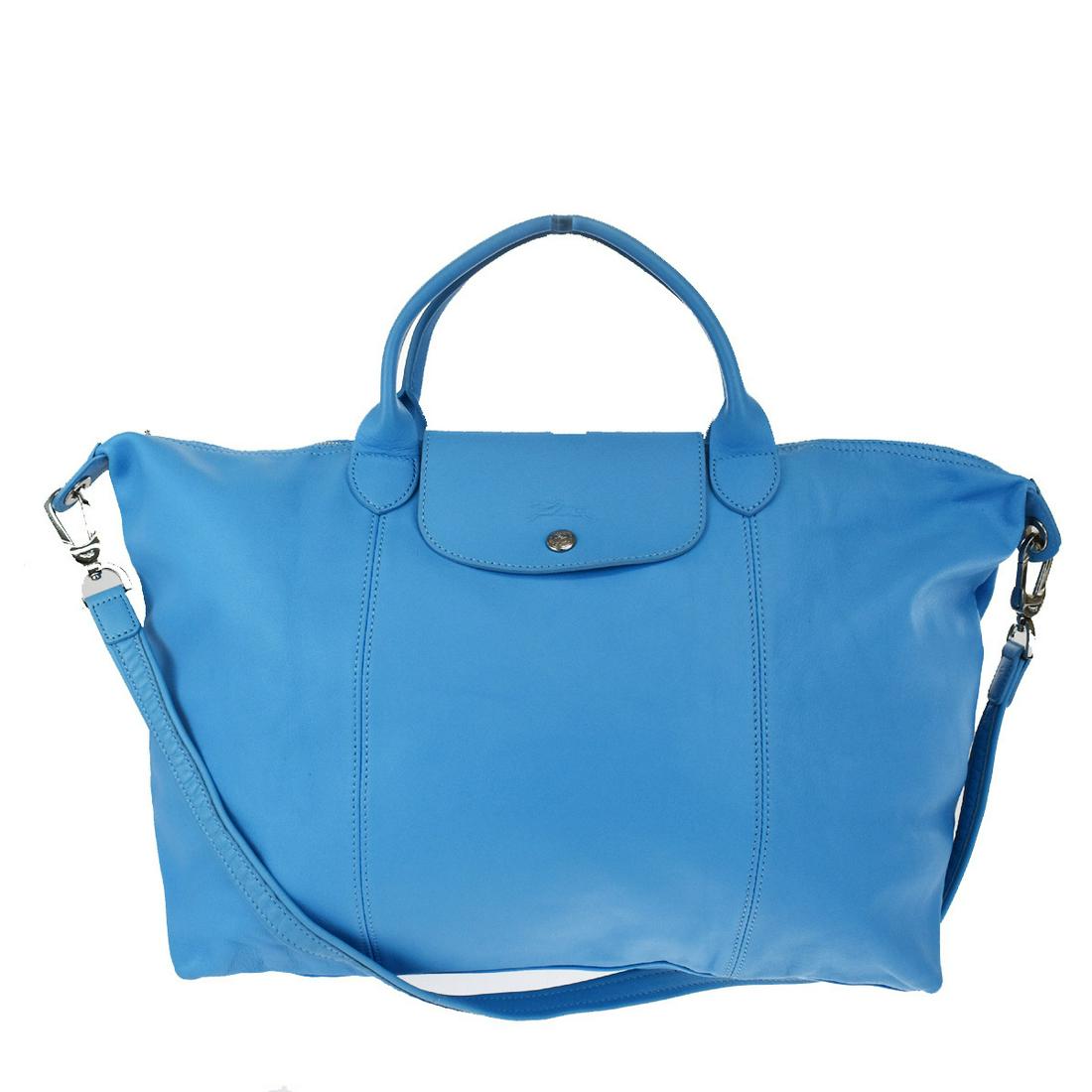 Longchamp Le Pliage 2WAY Women's Leather Handbag Light: Longchamp Le Pliage 2WAY Women's Leather Handbag Light BlueBrand: Longchamp Line: Le Pliage Model: 2WAY Type: Handbag Gender: Women Accessories: Shoulder strap Condition: Used (acceptable) Material: L