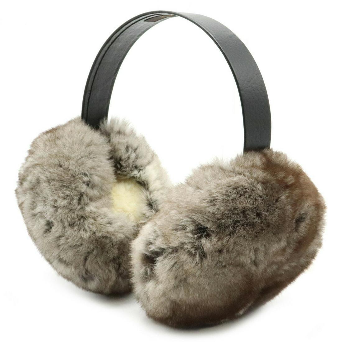 LOUIS VUITTON earmuffs chinchilla fur leather black: LOUIS VUITTON earmuffs chinchilla fur leather black brown whiteBrand: Louis Vuitton Type: Ear warmers Condition: Used (like new) Material: Fur, Leather Leather/Fur Type: Rabbit fur Color: White Other