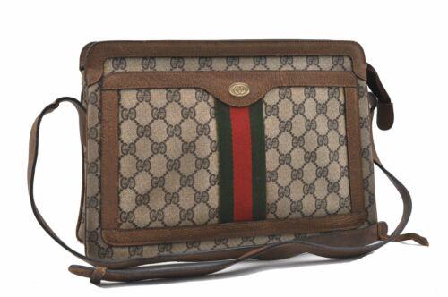 GUCCI Web Sherry Line Shoulder Bag GG PVC Leather Brown: GUCCI Web Sherry Line Shoulder Bag GG PVC Leather Brown Junk Brand: GUCCI Country/Region of Manufacture: Italy Bag Length: 12.2inches (31cm) Bag Height: 8.5inches (21.5cm) Bag Depth: 2inches (5cm) Str