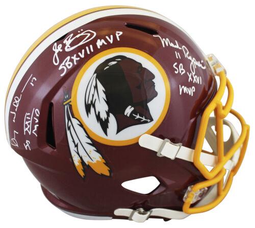 WFT SB MVPs Williams Rypien & Riggins Signed Full Size: WFT SB MVPs Williams Rypien & Riggins Signed Full Size Speed Rep Helmet BAS Sport: Football-NFL Product: Helmet Original/Reprint: Original Player: Doug Williams Mark Rypien & John Riggins Team: Washin