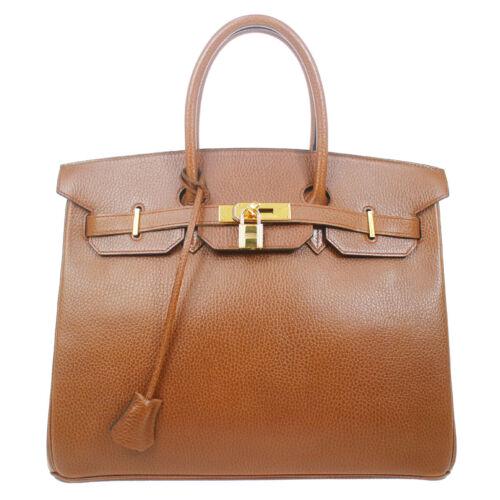 HERMES BIRKIN 35 Hand Bag OY Purse Marron fonce: HERMES BIRKIN 35 Hand Bag OY Purse Marron fonce Ardennes France Size: Medium Accents: Lock Studs Model: Birkin 35 Country/Region of Manufacture: France Department: Women Style: Hand Bag Handle Style: