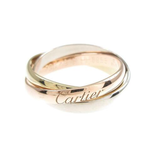Cartier Trinity ring: Cartier Trinity ring Brand: Cartier Material: 750 Three color Gender: Ladies Size: 9.0 (JPN size) (49) Accessories: No Warranty Card ActualSize: W : 6.0mm estimation length of 1 pcs : 2.4mm The Mynt G