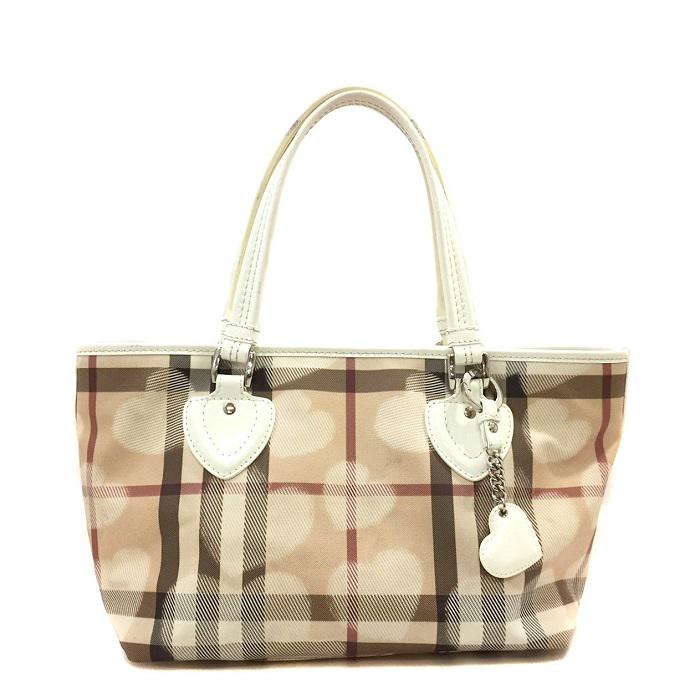 Burberry Tote Bag Nova Check Beige White PVC Leather: Burberry Tote Bag Nova Check Beige White PVC Leather LadiesBrand: Burberry Model: Nova Check Type: Tote bag Gender: Women Condition: Used (good) Material: PVC Color: Beige, Black, Red color, White Siz