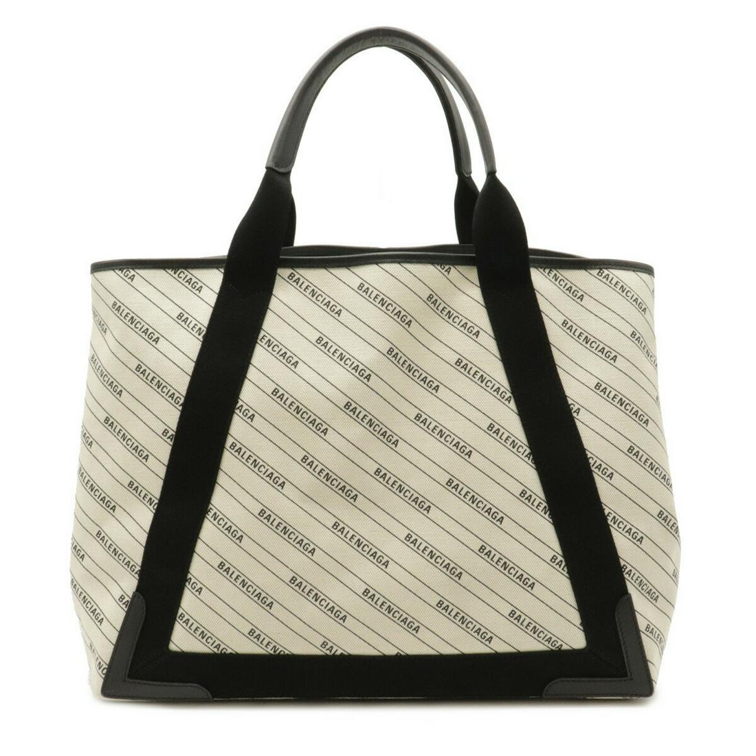 BALENCIAGA Navy Kabas M Tote Bag Shoulder Canvas: BALENCIAGA Navy Kabas M Tote Bag Shoulder Canvas Leather Ivory Black Pouch Missing 339936Brand: Balenciaga Type: Shoulder bag, Tote bag Condition: Used (very good) Material: Canvas, Leather Color: Bla