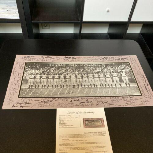 Kansas City Monarchs Negro League Large Photo 82: Kansas City Monarchs Negro League Large Photo 82 Signatures Ernie Banks JSA Product: Bat Sport: Baseball-MLB Autograph Authentication: James Spence Authentication (JSA) Original/Reprint: Original PLEA