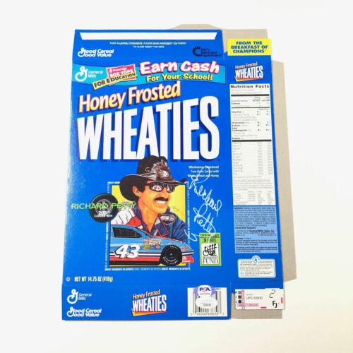 RICHARD PETTY Signed Cereal Box PSA/DNA Autographed: RICHARD PETTY Signed Cereal Box PSA/DNA Autographed Nascar Original/Reprint: Original Product: N/A Sport: NASCAR PLEASE NOTE: Framed Large or heavy Items do not have shipping costs included. The exact