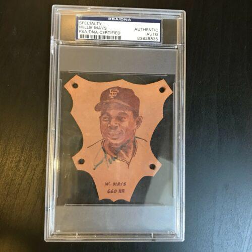 Willie Mays Signed Autographed Original Leather Artwork: Willie Mays Signed Autographed Original Leather Artwork PSA DNA Product: Ball Sport: Baseball-MLB Autograph Authentication: Professional Sports (PSA/DNA) Player: Willie Mays Original/Reprint: Original