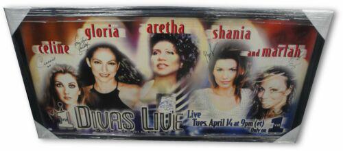 Mariah Carey Celine DIon Aretha Franklin Estefan Twain: Mariah Carey Celine DIon Aretha Franklin Estefan Twain SIgned 30x57 Poster Industry: Music Object Type: Guitar & Guitar Pick Original/Reproduction: Original Autograph Authentication: James Spence (JSA