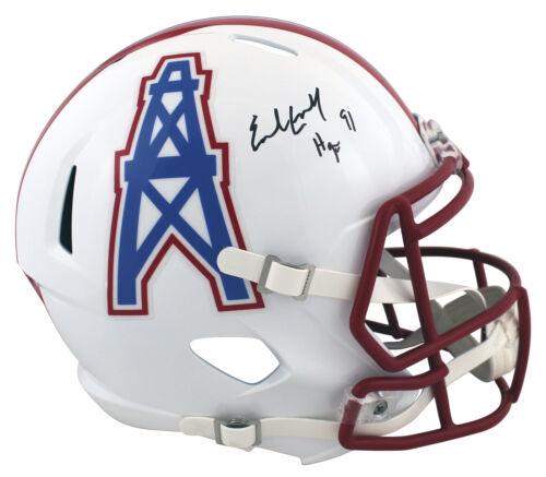 Oilers Earl Campbell "HOF 91" Signed 81-96 TB Full Size: Oilers Earl Campbell "HOF 91" Signed 81-96 TB Full Size Speed Rep Helmet JSA Sport: Football-NFL Product: Helmet Original/Reprint: Original Player: Earl Campbell Team: Houston Oilers Autograph Authent