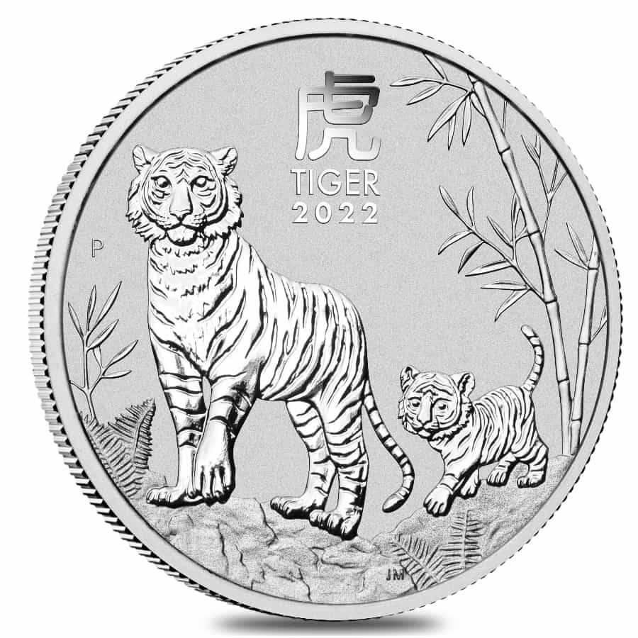 2022 2 oz Silver Lunar Year of The Tiger BU Australian: 2022 2 oz Silver Lunar Year of The Tiger BU Australian Perth Mint In Cap 2022 2 oz Silver Lunar Year of The Tiger BU Australian Perth Mint In Cap Ã‚ MYNT Auctions presents the new 2022 2 oz Silver 