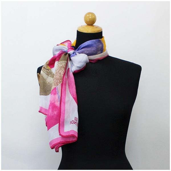 Fendi Silk Rectangle Scarf Chiffon Pink Ladies: Fendi Silk Rectangle Scarf Chiffon Pink LadiesBrand: Fendi Type: Scarf Gender: Men,Women Condition: Used (very good) Material: Silk, 100% Color: Pink Damage Ranking: Surface, Loose threads, - Size (Lx