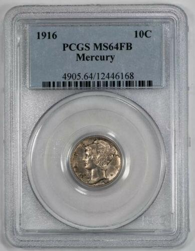 1916 MERCURY DIME 10C SILVER PCGS MS 64 FB MINT STATE: 1916 MERCURY DIME 10C SILVER PCGS MS 64 FB MINT STATE UNC - FULL BANDS Certification: PCGS Composition: Silver Grade: MS-64 Year: 1916 Circulated/Uncirculated: Uncirculated Strike Type: MS Mint Locati