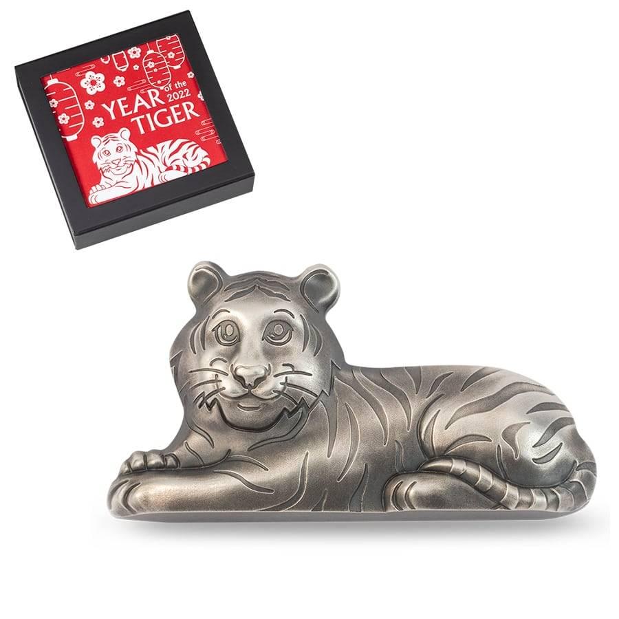 2022 1 oz Silver Lunar Year of The Charming Tiger: 2022 1 oz Silver Lunar Year of The Charming Tiger Shaped Coin Mongolia .999 Fine (w/Box & COA) 2022 1 oz Silver Lunar Year of The Charming Tiger Shaped Coin Mongolia .999 Fine (w/Box & COA) Ã‚ Anno