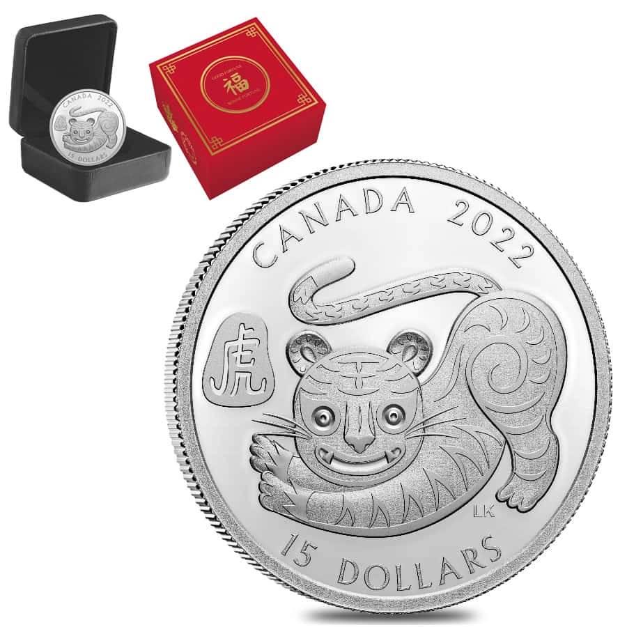 2022 Canada 1 oz Proof Silver Lunar Year of The Tiger: 2022 Canada 1 oz Proof Silver Lunar Year of The Tiger RCM Coin .9999 Fine (w/Box & COA) 2022 Canada 1 oz Proof Silver Lunar Year of The Tiger RCM Coin .9999 Fine (w/Box & COA) MYNT Auctions is thrille