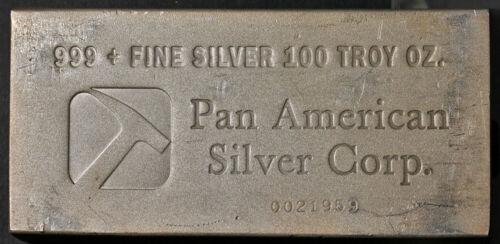 100 Ounce Silver Bar - Pan American Silver Corp - .999+: 100 Ounce Silver Bar - Pan American Silver Corp - .999+ Fine Composition: Silver Year: None The MYNT Guarantee: All items in this auction are guaranteed authentic and come with a 100% money-back guara