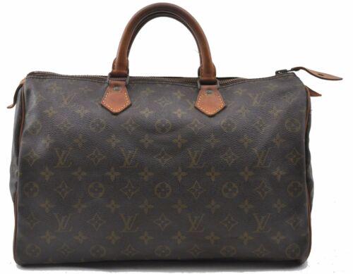 Louis Vuitton Monogram Speedy 35 Hand Bag Old Model LV: Louis Vuitton Monogram Speedy 35 Hand Bag Old Model LV Brand: Louis Vuitton Exterior Material: Monogram Canvas Style: Hand Bag Department: Women Exterior Color: Brown Bag Height: 9inches(23cm) Bag Dep
