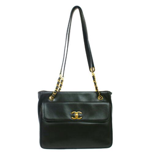 CHANEL CC Chain Shoulder Tote Bag Black Lambskin (0237W) on Jan 04