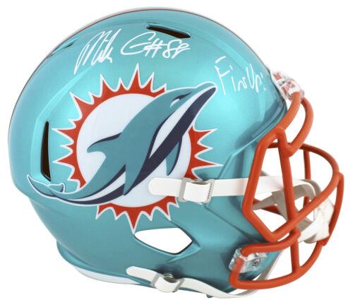 Dolphins Mike Gesicki "Fins Up!" Signed Flash Full Size: Dolphins Mike Gesicki "Fins Up!" Signed Flash Full Size Speed Rep Helmet BAS Sport: Football-NFL Product: Helmet Original/Reprint: Original Player: Mike Gesicki Team: Miami Dolphins Autograph Authenti