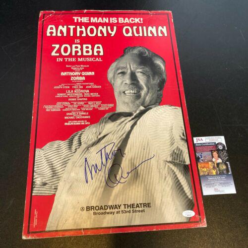 Anthony Quinn Signed Original Zorba the Greek Movie: Anthony Quinn Signed Original Zorba the Greek Movie 14x22 Poster JSA Autograph Authentication: James Spence (JSA) Signed: Yes Industry: Movies Original/Reproduction: Original Original/Reprint: Origina