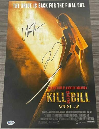 QUENTIN TARANTINO UMA THURMAN SIGNED 12X18 PHOTO KILL: QUENTIN TARANTINO UMA THURMAN SIGNED 12X18 PHOTO KILL BILL 2 AUTOGRAPH Industry: Movies Object Type: Photograph Original/Reproduction: Original Signed by: QUENTIN TARANTINO Autograph Authentication: B