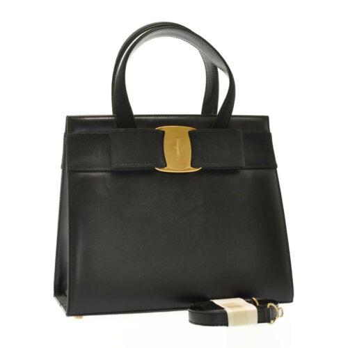 Salvatore Ferragamo VARA Leather Hand Bag 2way Black: Salvatore Ferragamo VARA Leather Hand Bag 2way Black Size: W24.5 x H21 x D10cm(Approx) Department: Women Style: Hand Bag Exterior Material: Leather Exterior Color: Black Brand: Salvatore Ferragamo The