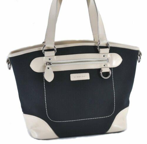 BURBERRY Shoulder Tote Bag Canvas Laether Navy White: BURBERRY Shoulder Tote Bag Canvas Laether Navy White Brand: BURBERRY Exterior Material: Canvas Style: Tote Bag Department: Women Exterior Color: Blue Bag Height: 10.8inches (27.5cm) Bag Depth: 5.5inch