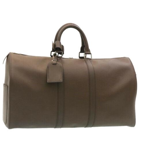 LOUIS VUITTON Epi Keepall 45 Boston Bag Mocha M5906D LV: LOUIS VUITTON Epi Keepall 45 Boston Bag Mocha M5906D LV Brand: LOUIS VUITTON Style: Boston Bag Material: Epi Leather Color: Mocha Size: See Description Bag Height: 11.0inch(Approx) / 28cm(Approx) Bag 