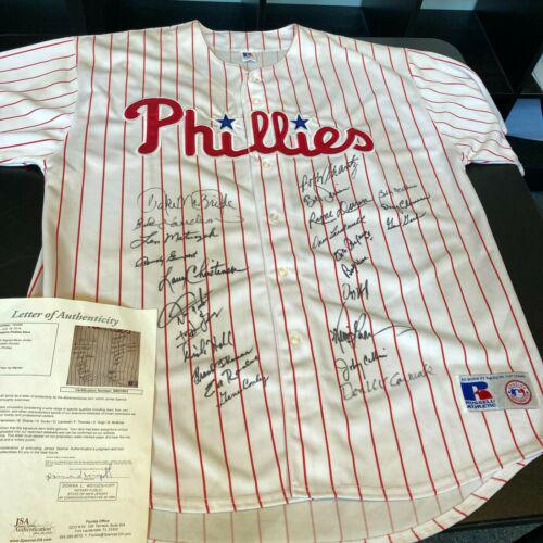 Philadelphia Phillies Legends Multi Signed Jersey With: Philadelphia Phillies Legends Multi Signed Jersey With 24 Sigs JSA Product: Jersey Sport: Baseball-MLB Autograph Authentication: James Spence Authentication (JSA) Original/Reprint: Original PLEASE NOT