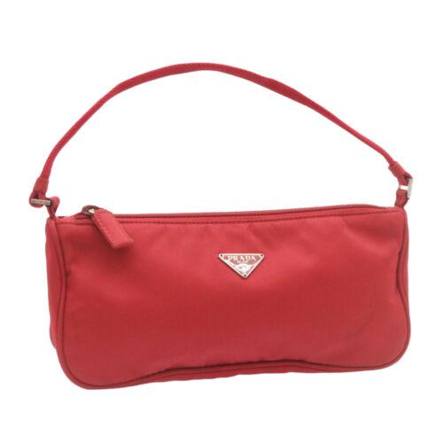PRADA Accessory Pouch Nylon Red: PRADA Accessory Pouch Nylon Red Brand: PRADA Style: Accessory Pouch Material: Nylon Color: Red Size: See Description Bag Height: 4.5inch(Approx) / 11.5cm(Approx) Bag Depth: 2.4inch(Approx) / 6cm(Appro