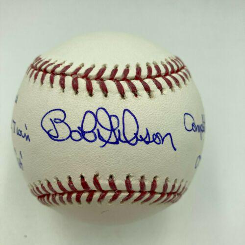 Bob Gibson 1964 & 1967 Signed Heavily Inscribed: Bob Gibson 1964 & 1967 Signed Heavily Inscribed Baseball MLB Product: Ball Sport: Baseball-MLB Autograph Authentication: MLB Original/Reprint: Original PLEASE NOTE: Framed Large or heavy Items do not 