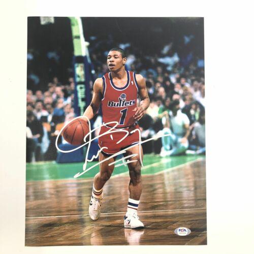 Muggsy Bogues signed 11x14 photo PSA/DNA Washington Jan 30, 2022