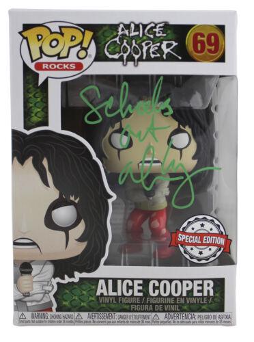Alice Cooper "Schools Out" Signed #69 Funko Pop Vinyl: Alice Cooper "Schools Out" Signed #69 Funko Pop Vinyl Figure w/ Green Sig PRODUCT_COA: Beckett PRODUCT_SIGNED_BY_NAME: Alice Cooper PLEASE NOTE: Framed Large or heavy Items do not have shipping costs 