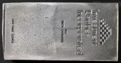 100 Ounce Silver Bar - Investment Rarities Incorporated: 100 Ounce Silver Bar - Investment Rarities Incorporated - .999+ Fine Composition: Silver Year: None The MYNT Guarantee: All items in this auction are guaranteed authentic and come with a 100% money-ba