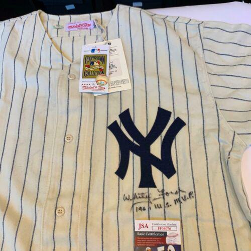 Whitey Ford "1961 W.S. MVP" Signed New York Yankees: Whitey Ford "1961 W.S. MVP" Signed New York Yankees Jersey JSA Sport: Baseball-MLB Product: Jersey Original/Reprint: Original Autograph Authentication: James Spence (JSA) Team: New York Yankees PLEASE
