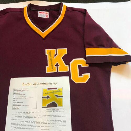 1992 Derek Jeter Signed Original Kalamazoo High School: 1992 Derek Jeter Signed Original Kalamazoo High School Wilson Jersey JSA Autograph Authentication: James Spence (JSA) Product: Jersey Original/Reprint: Original Sport: Baseball-MLB PLEASE NOTE: Framed