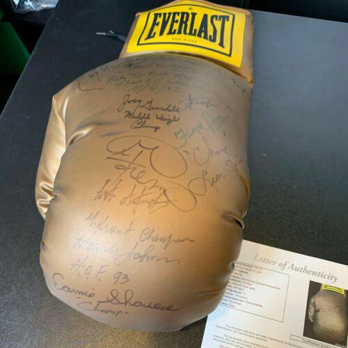 Joe Frazier Foreman Patterson Holmes Boxing Legends: Joe Frazier Foreman Patterson Holmes Boxing Legends Signed Jumbo Glove Product: Glove Sport: Boxing Autograph Authentication: James Spence (JSA) Player: Joe Frazier Original/Reprint: Original PLEASE N